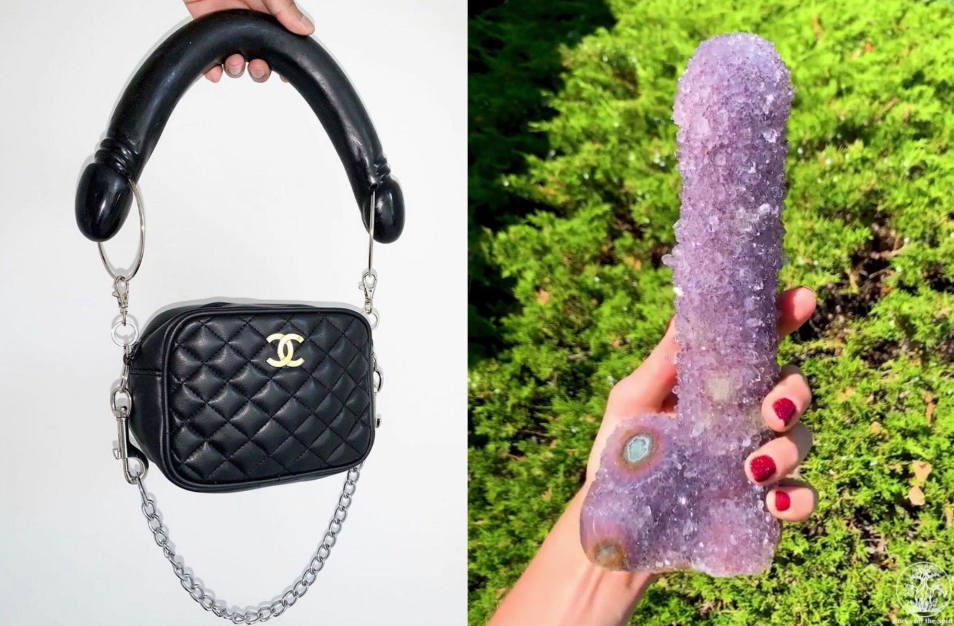 Le 20 août 2019, l'actrice Gillian Anderson a posté sur Instagram une photo d'un sac Chanel avec une anse double-gode, et le 26 septembre 2019 un cristal violet en forme de pénis.