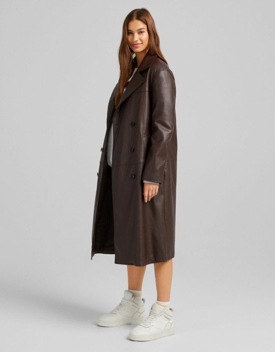 Trench-en-similicuir-Bershka Trench-en-similicuir-Bershka
