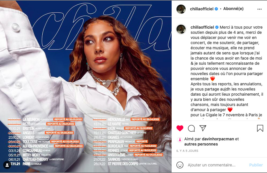 Chilla affiche de tourné Chilla affiche de tourné