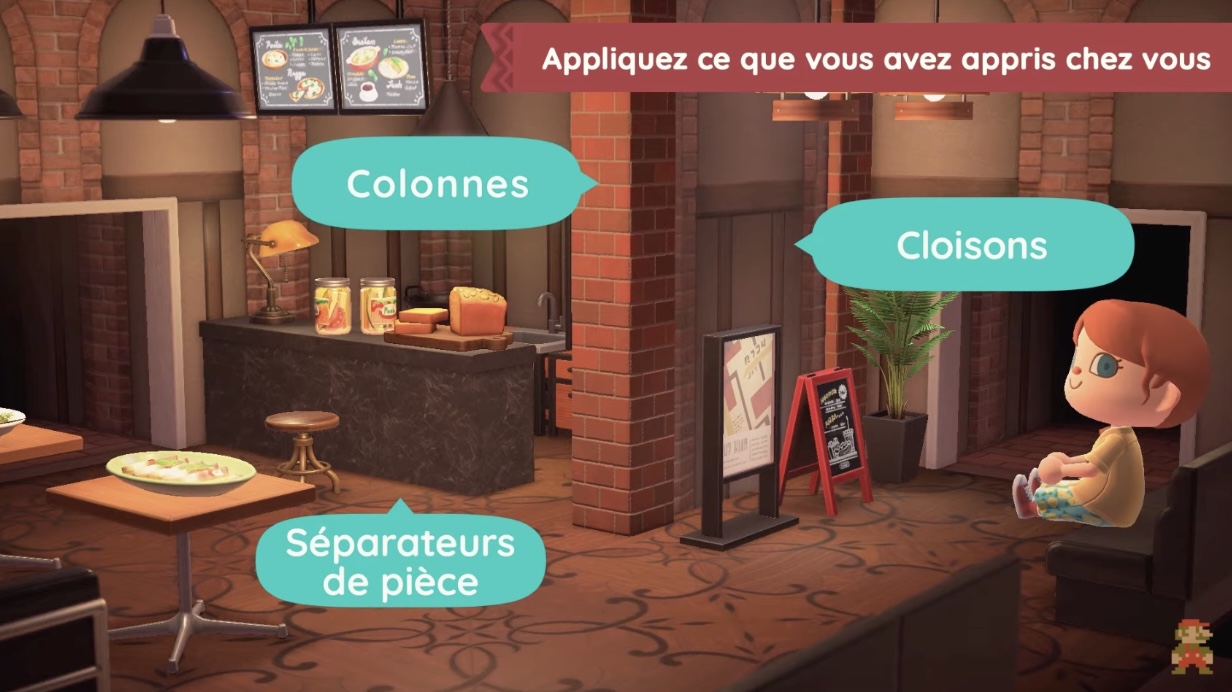 Les nouvelles options de décoration dans Animal Crossing.