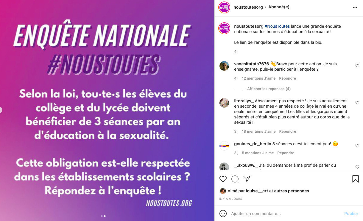 #NousToutes post Instagram