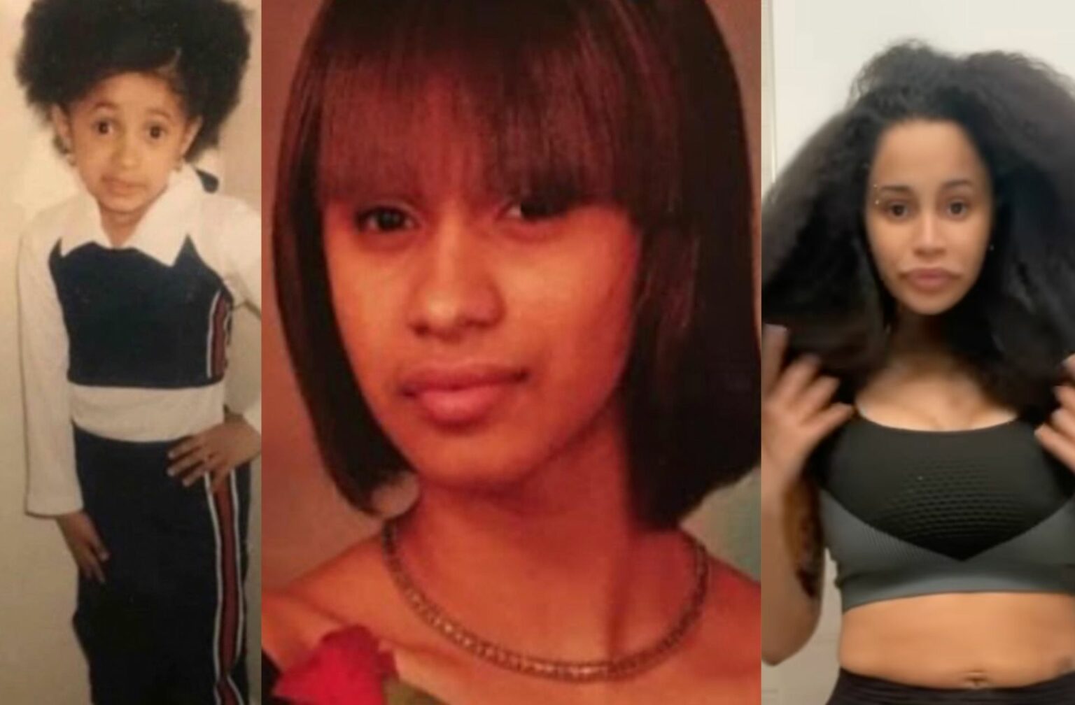 Cardi B enfant, adolescente, et aujourd'hui. © Instagram de Cardi B. Cardi B enfant, adolescente, et aujourd'hui. © Instagram de Cardi B.
