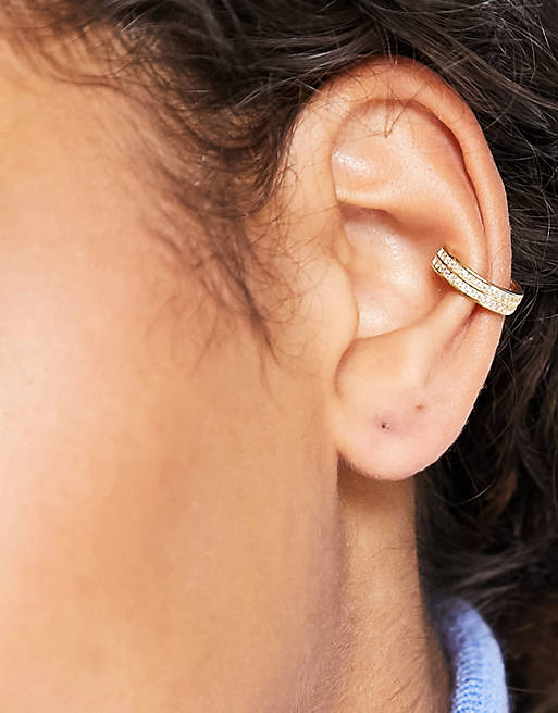 Shashi-Bijou-doreille-à-pavé-double-en-argent-massif-plaqué-or