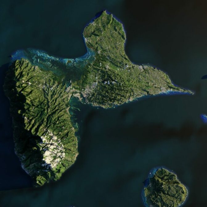 Vue aérienne de la Guadeloupe