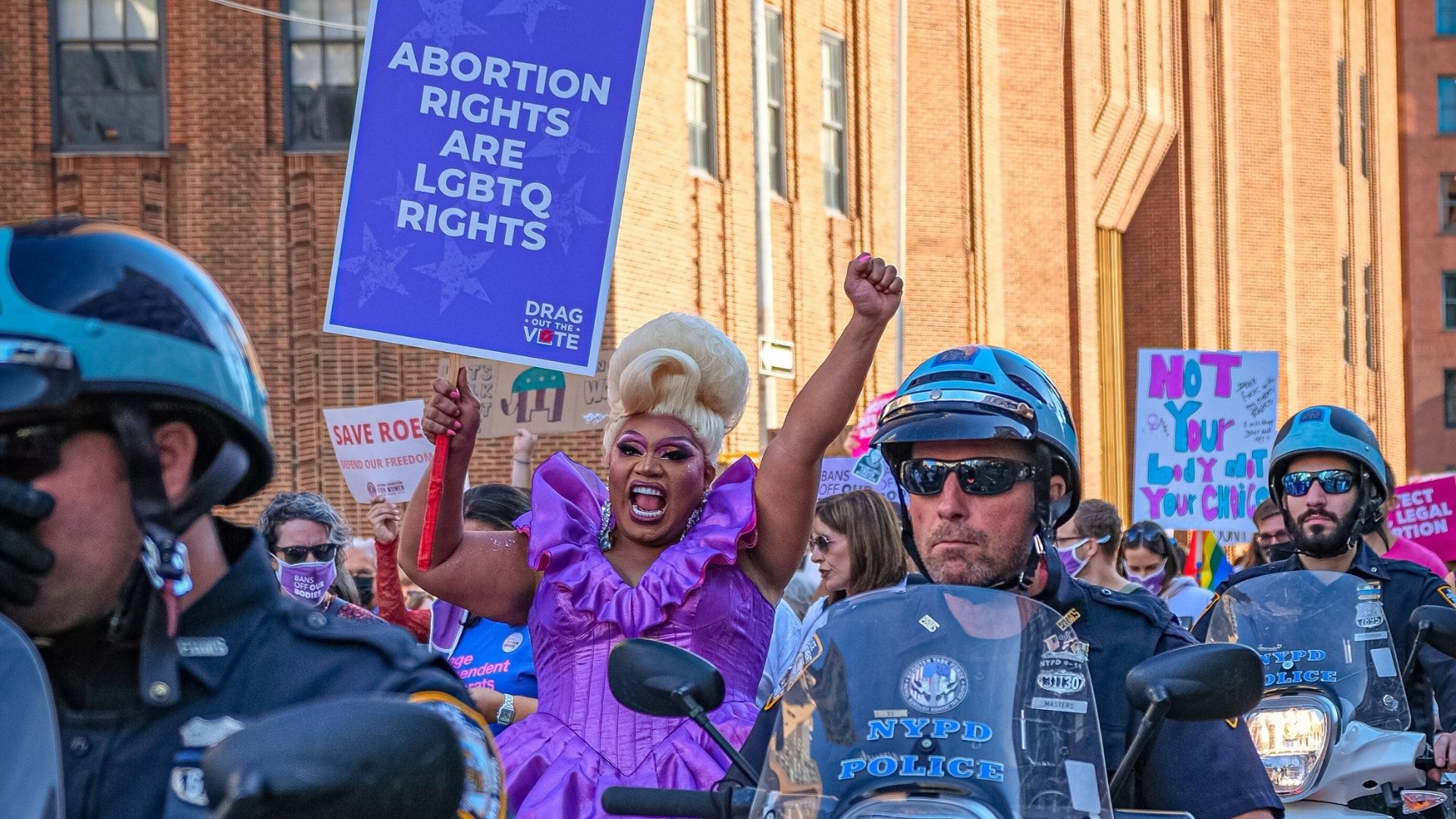 Manifestation en faveur des droits à l'avortement