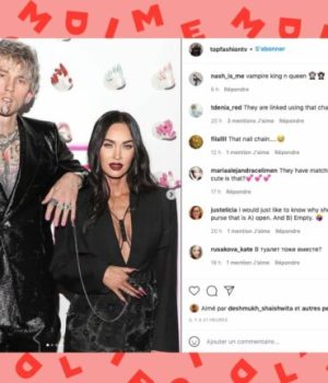 Megan Fox et Machine Gun Kelly portant une manucure de couple avec des chaînes