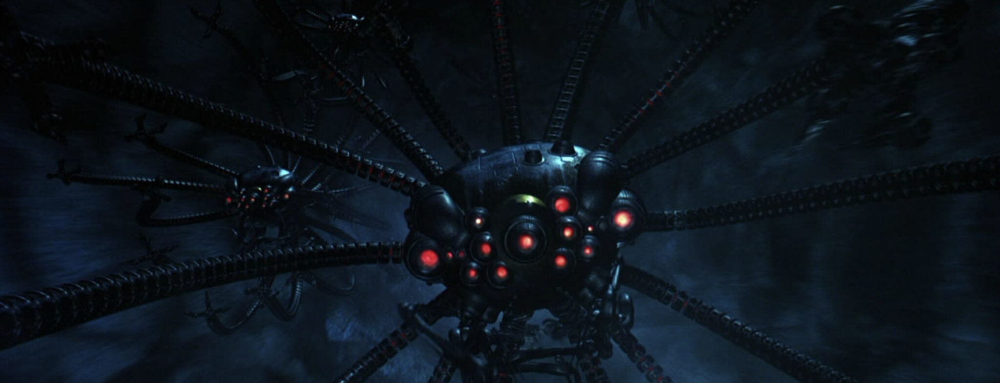 Les Sentinelles dans Matrix, des robots aux allures de pieuvres pourvus de tentacules métalliques. Les Sentinelles dans Matrix, des robots aux allures de pieuvres pourvus de tentacules métalliques.