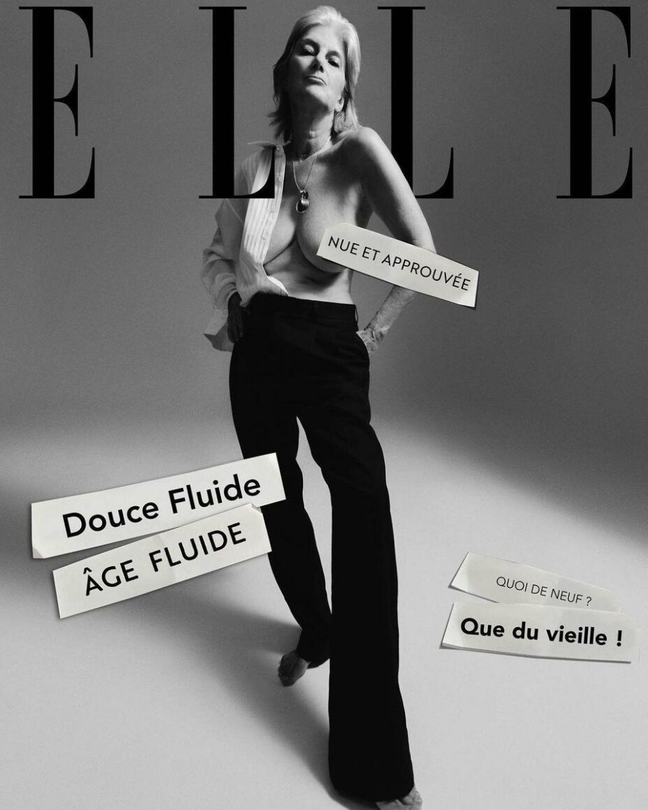 Sophie Fontanel, poitrine nue en couverture du ELLE Sophie Fontanel, poitrine nue en couverture du ELLE