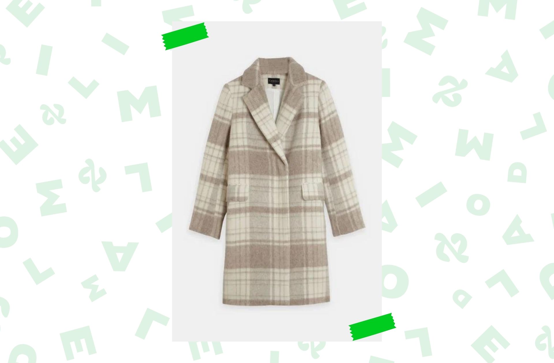 CAROLL-—-Manteau-droit-Florent-laine-mélangée