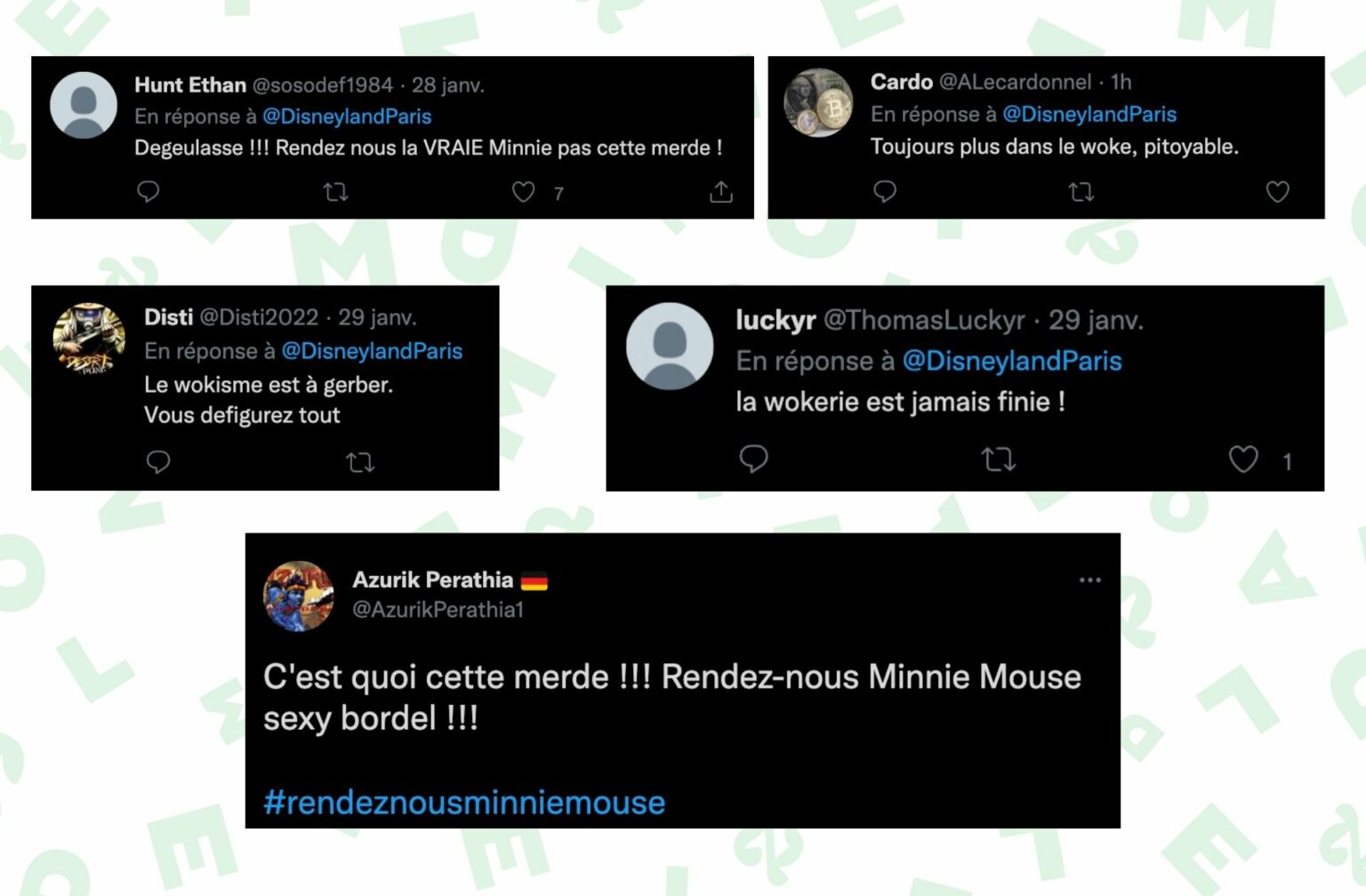 Des twittos francophones s'insurgent contre le smoking de Mickie Mouse, y lisant un symbole « woke » Des twittos francophones s'insurgent contre le smoking de Mickie Mouse, y lisant un symbole « woke »