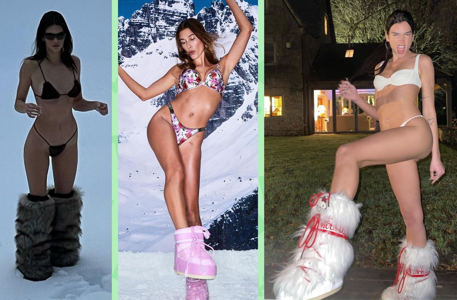 Kendall Jenner, Hailey Bieber et Dua Lipa s'affichent en lingerie et après-ski sur Instagram.
