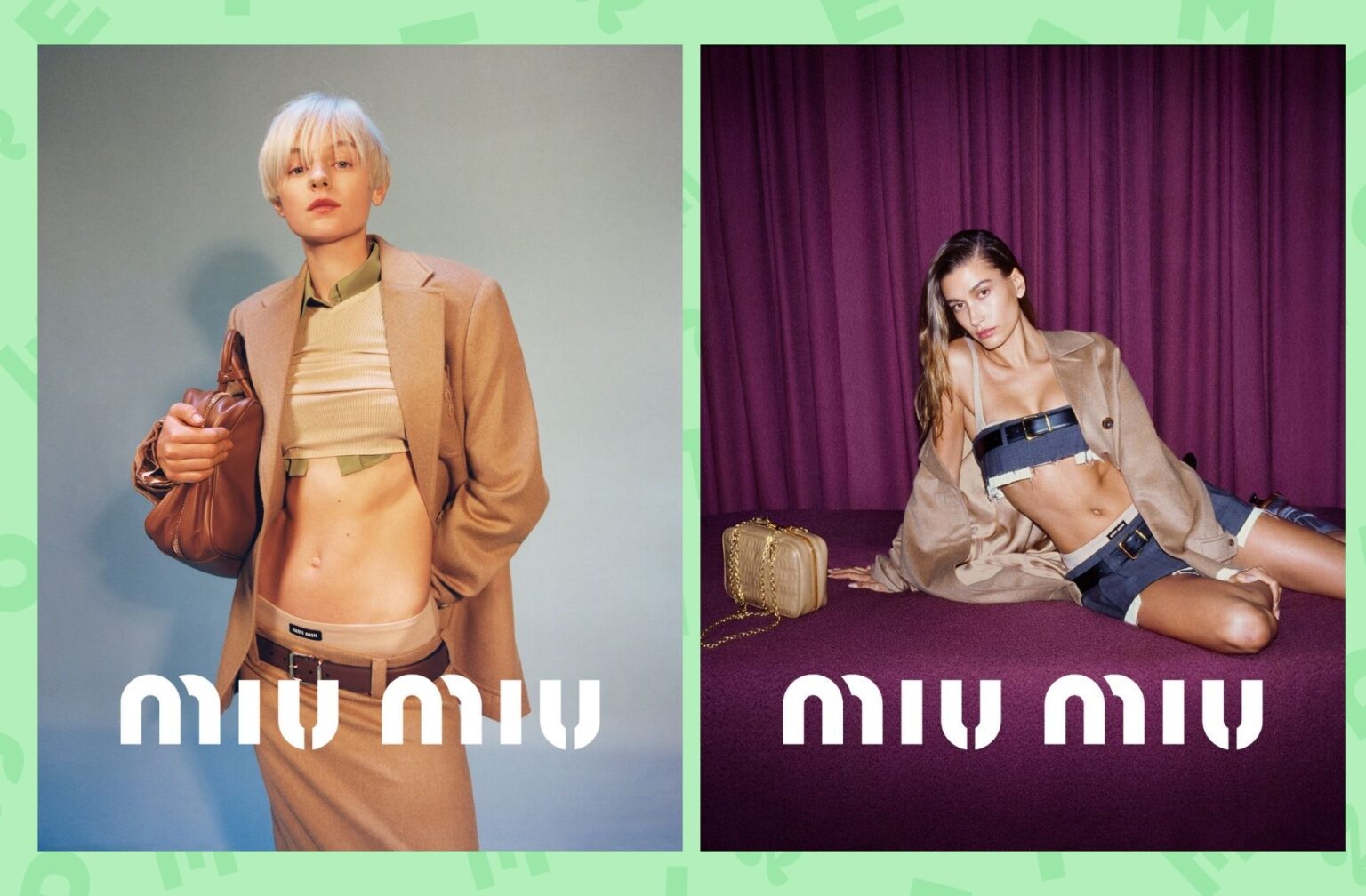 Emma Corrin et Hailey Bieber, ambassadrices Miu Miu Emma Corrin et Hailey Bieber, ambassadrices Miu Miu