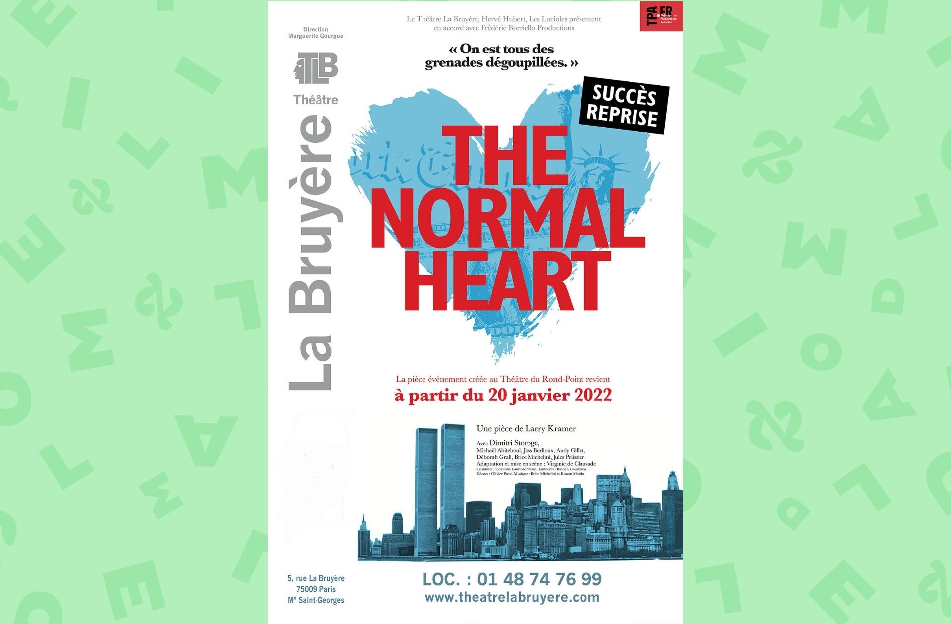 The Normal Heart au théâtre La Bruyère