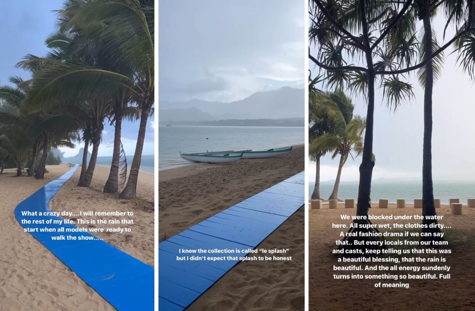 Jacquemus défile à Hawaï, sous une averse tropicale Jacquemus défile à Hawaï, sous une averse tropicale