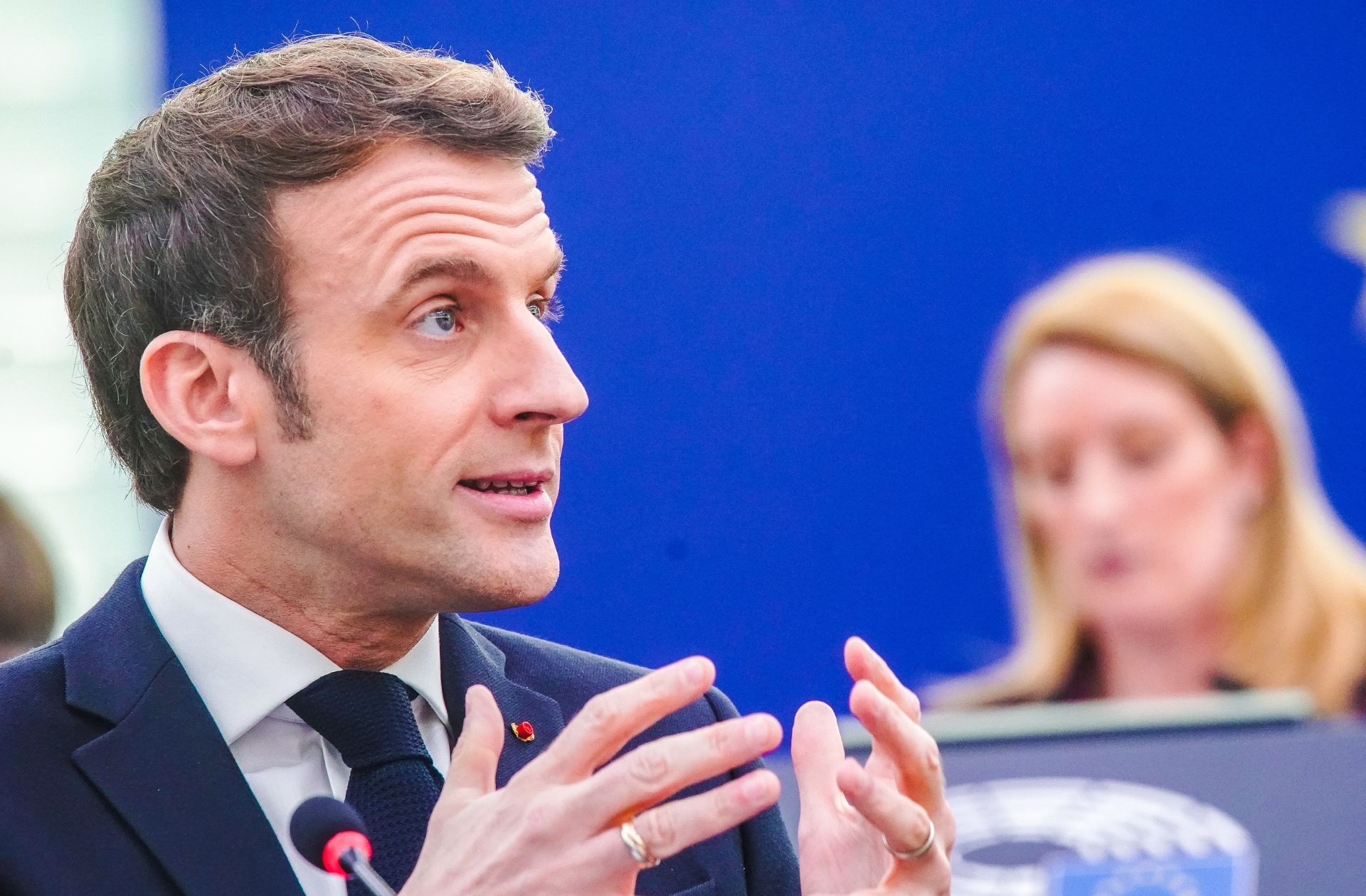Emmanuel Macron au Parlement Européen // Source : Capture d'écran Youtube