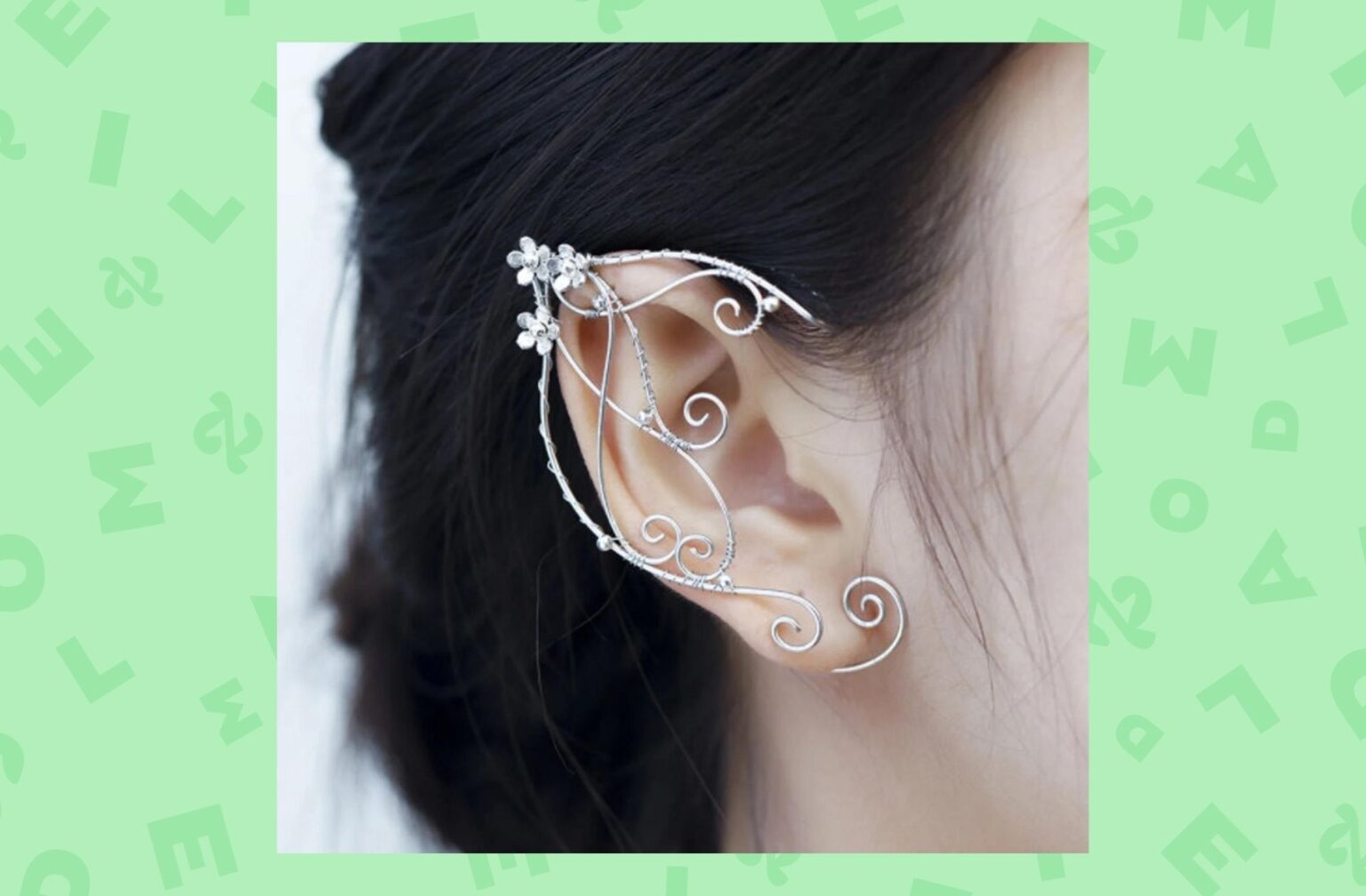 Manchettes d’oreilles façon fleurs grimpantes Manchettes d’oreilles façon fleurs grimpantes