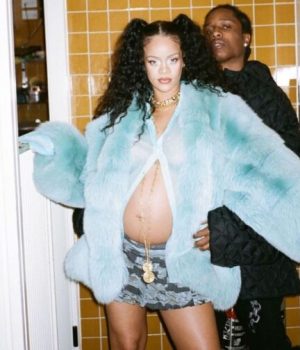 Rihanna à sa soirée d’anniversaire en février 2022 © capture d’écran Instagram @placesplusfaces