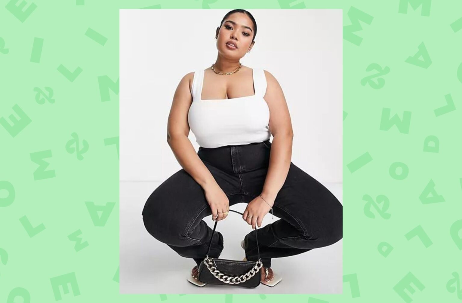 ASOS DESIGN Curve – Débardeur long luxueux à encolure carrée – Blanc ASOS DESIGN Curve – Débardeur long luxueux à encolure carrée – Blanc