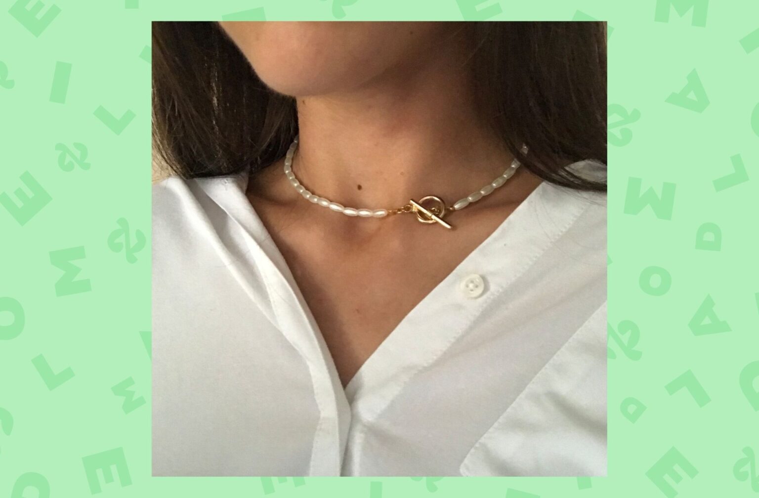 Collier fait main| handmade | Choker necklace | ras de cou 1960 | minimalist | beaded | white | vintage | 80| 70 | 90 | perles d’eau douce