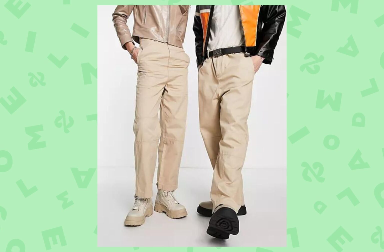 COLLUSION Unisex – Pantalon fonctionnel style années 2000 en sergé avec coutures apparentes – Taupe