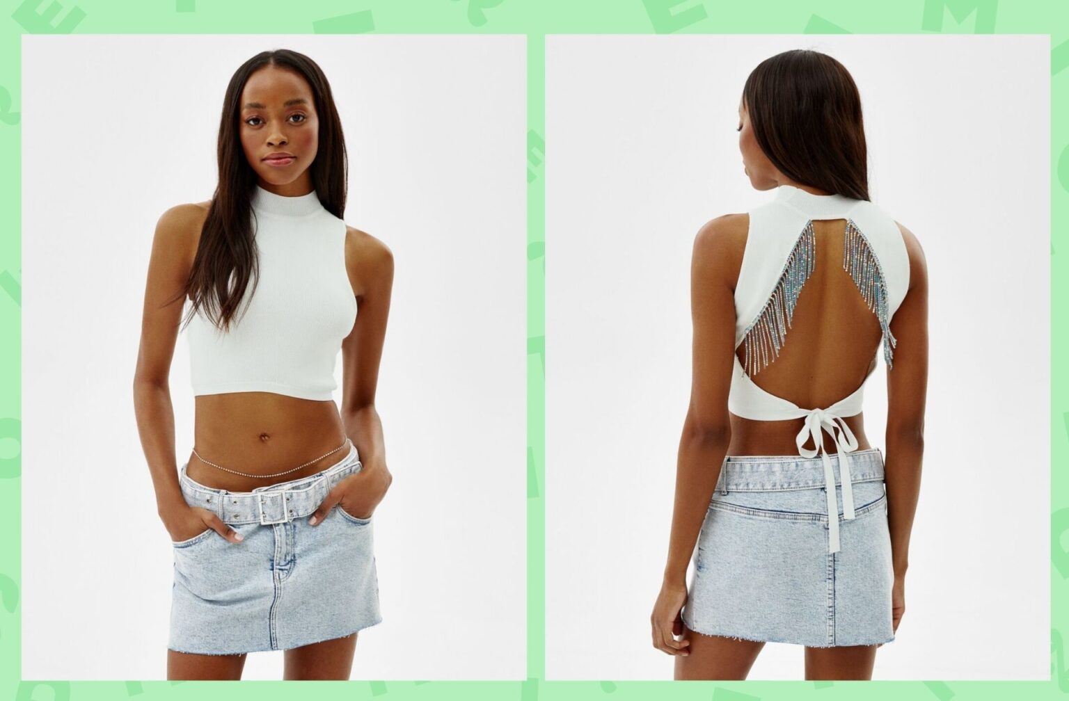Débardeur à franges strass dos Débardeur à franges strass dos