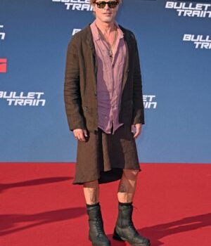 Brad Pitt en jupe sur tapis rouge