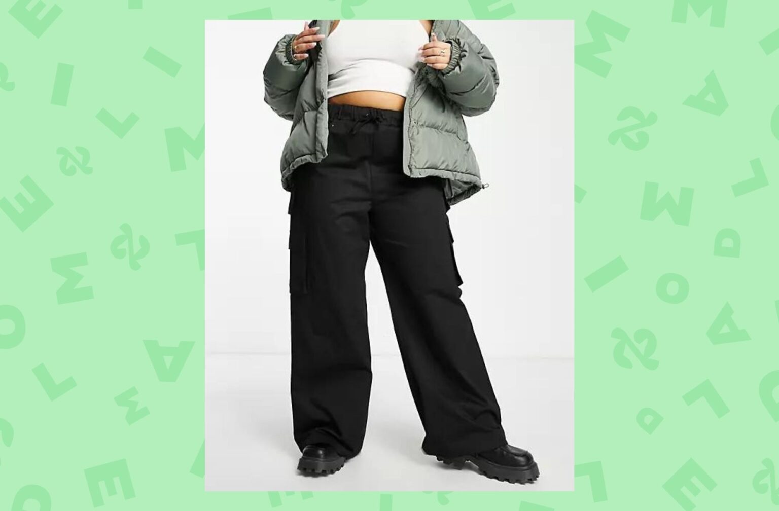 Missguided Plus – Pantalon cargo large – Noir Missguided Plus – Pantalon cargo large – Noir
