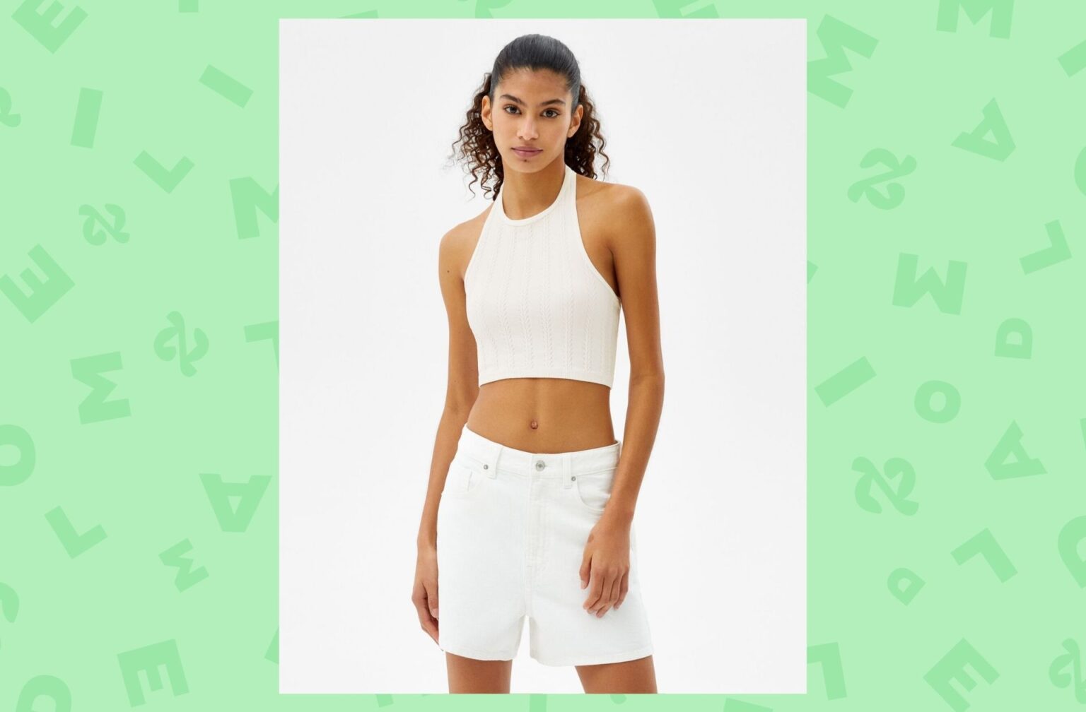 Top sans coutures encolure américaine chevrons Top sans coutures encolure américaine chevrons