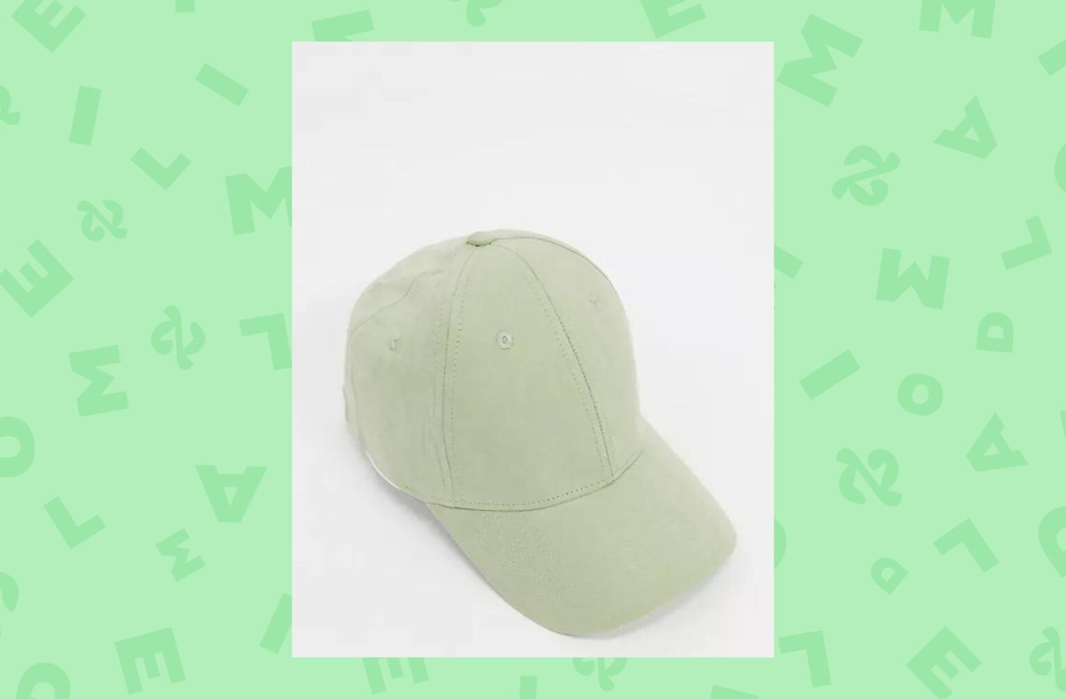 ASOS DESIGN – Casquette de baseball en toile – Vert clair ASOS DESIGN – Casquette de baseball en toile – Vert clair