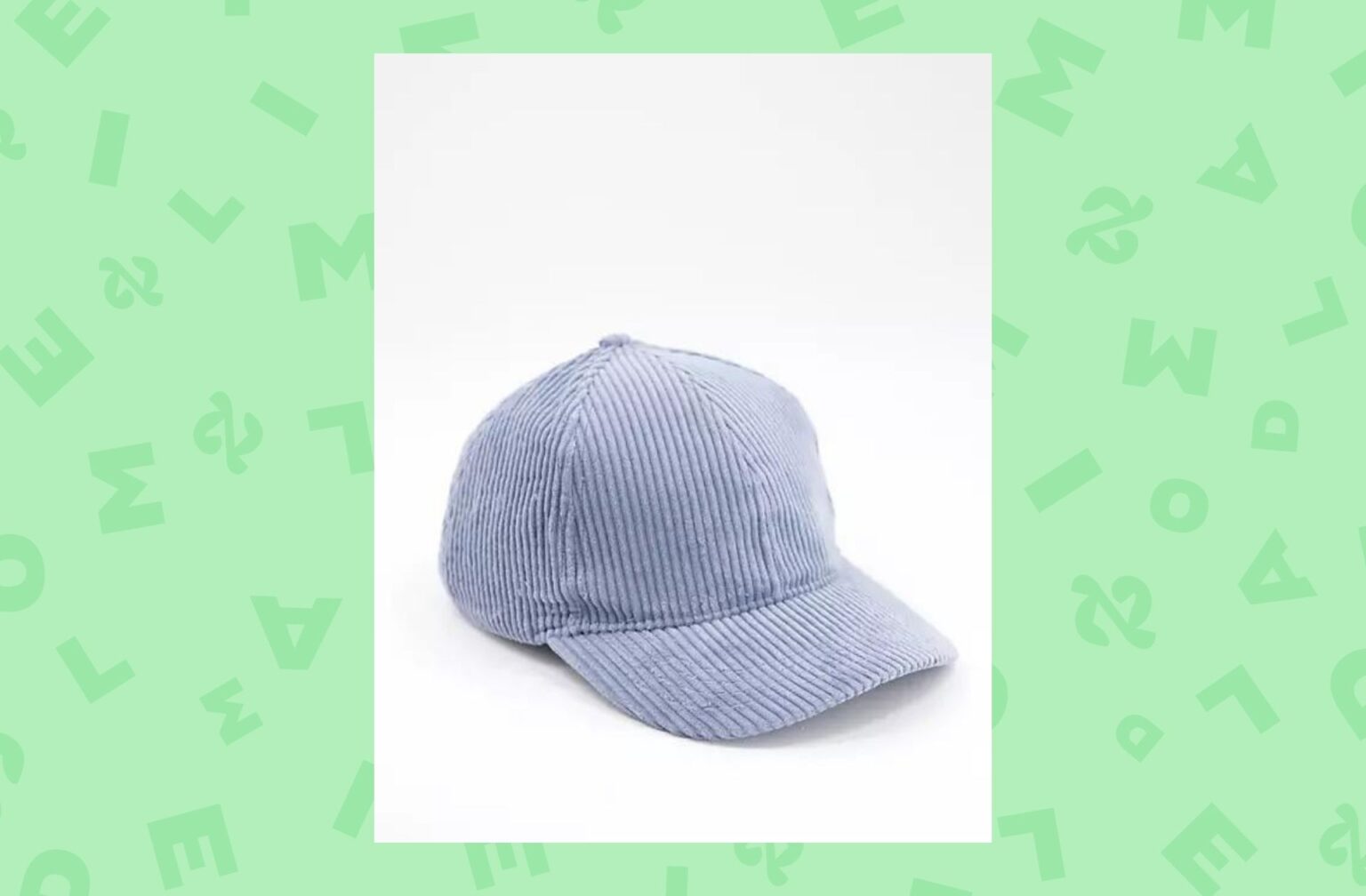 ASOS DESIGN – Casquette de baseball en velours côtelé épais – Bleu ASOS DESIGN – Casquette de baseball en velours côtelé épais – Bleu