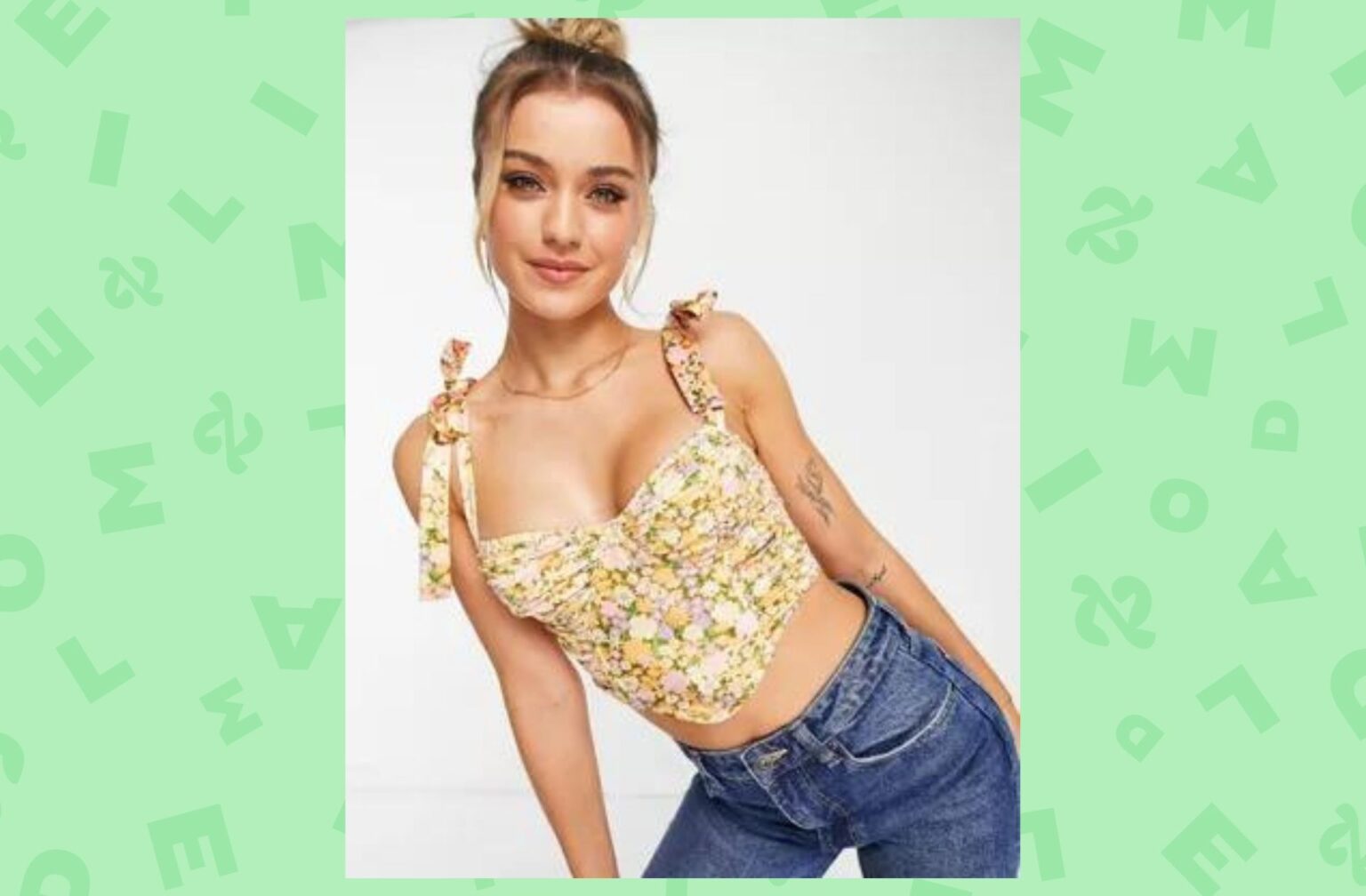 ASOS DESIGN – Hope – Corset à bretelles en mousseline fleurie ASOS DESIGN – Hope – Corset à bretelles en mousseline fleurie