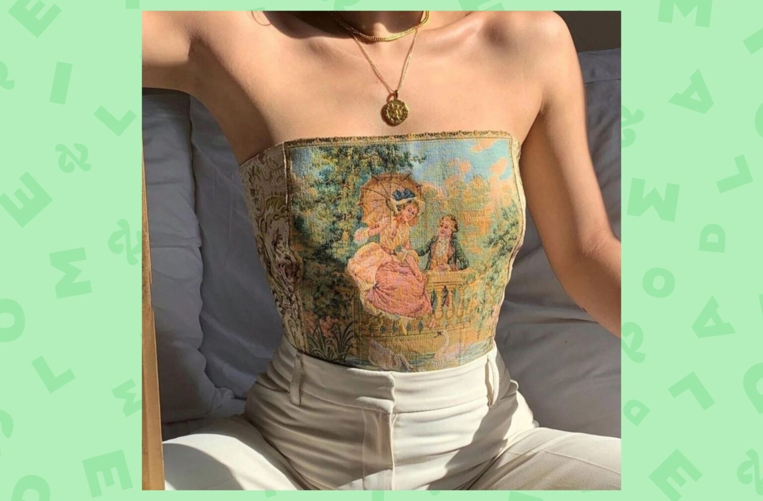 Corset à imprimé renaissance Corset à imprimé renaissance