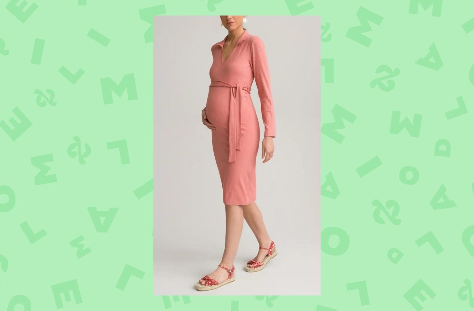 Robe de grossesse droite, col polo manches longues Robe de grossesse droite, col polo manches longues