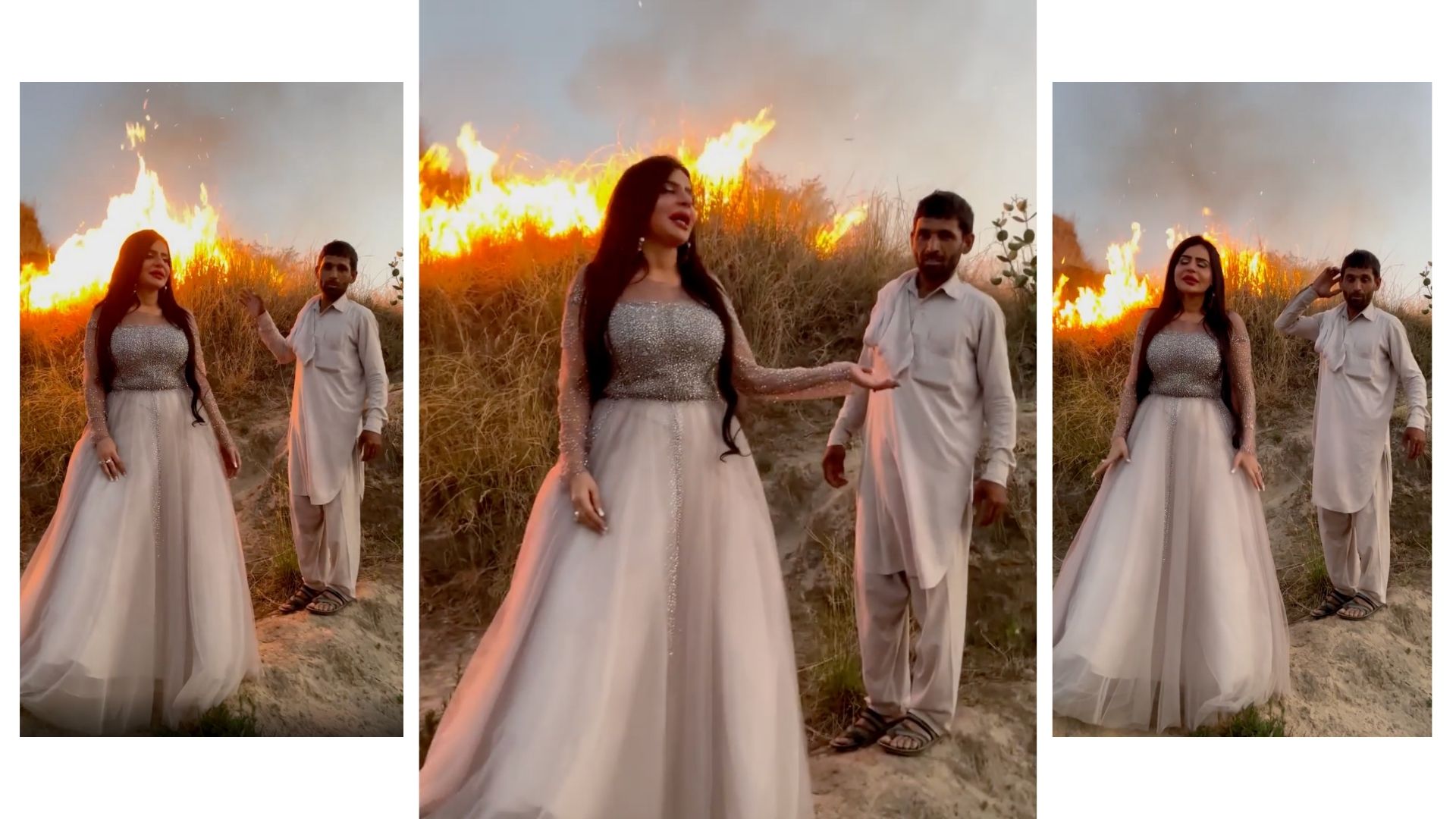 Des influenceuses profitent de feu de forêt au Pakistan pour taper la pose
