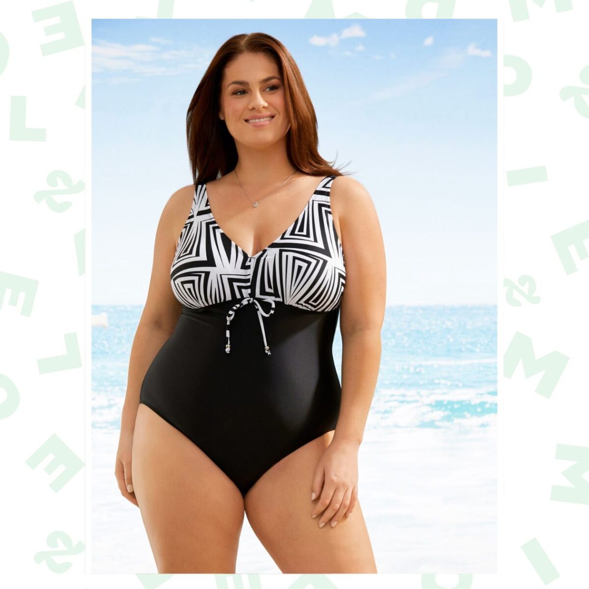 Maillot de bain 1 pièce noir et blanc, Bonprix Maillot de bain 1 pièce noir et blanc, Bonprix