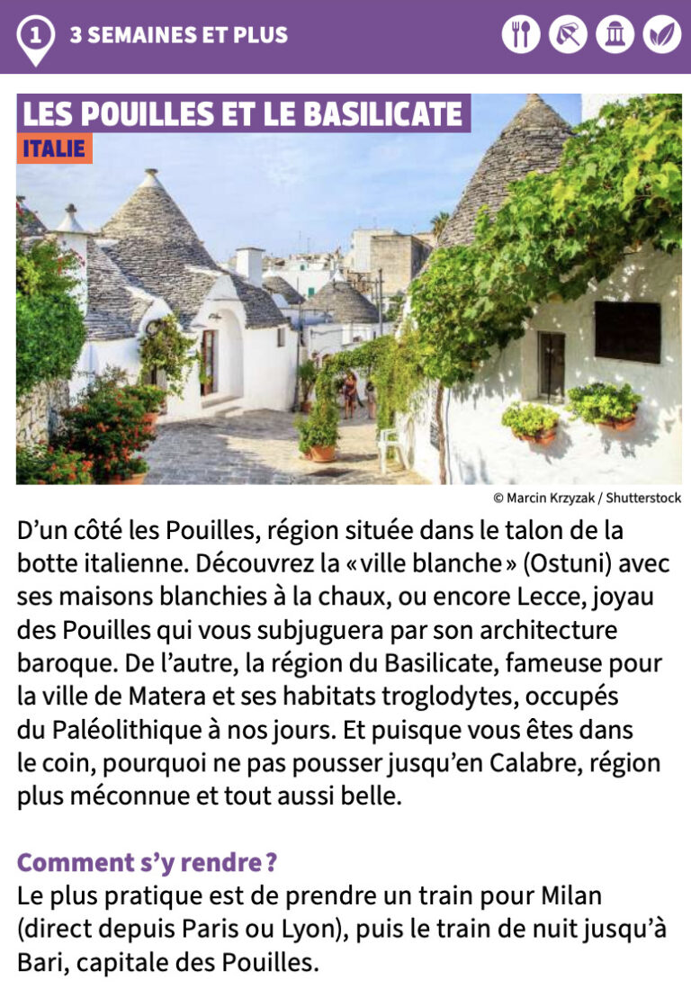 Et si on partait en périple des Pouilles au Basilicate, suggère GreenPeace pour des vacances de 3 semaines ? Et si on partait en périple des Pouilles au Basilicate, suggère GreenPeace pour des vacances de 3 semaines ?