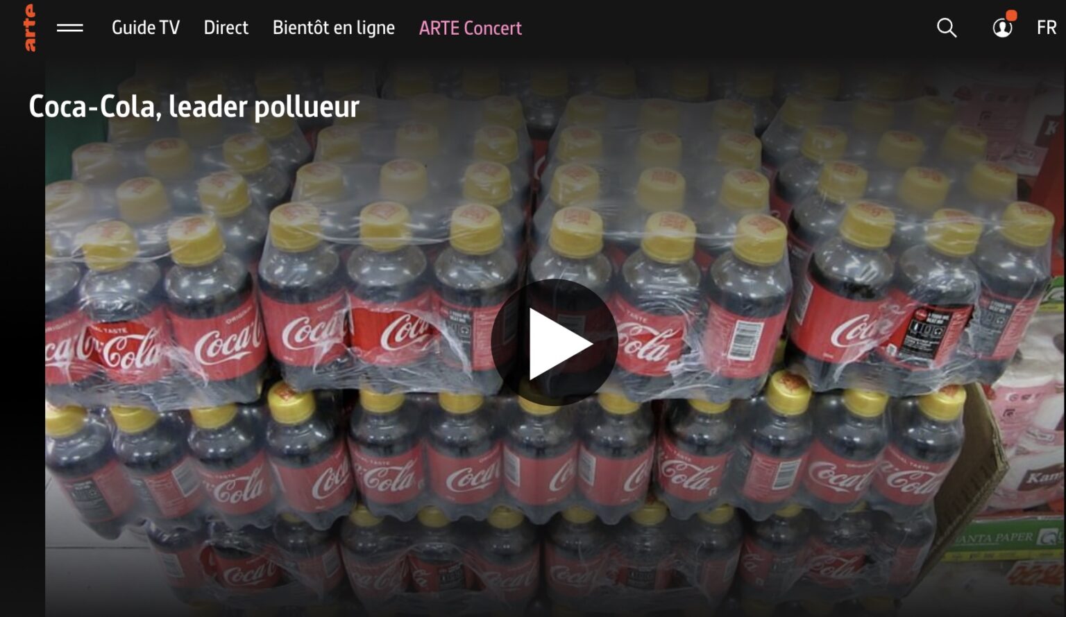 Coca-Cola, leader pollueur, de Laura Mulholland, disponible sur arte jusq’au 23 octobre 2022 Coca-Cola, leader pollueur, de Laura Mulholland, disponible sur arte jusq’au 23 octobre 2022