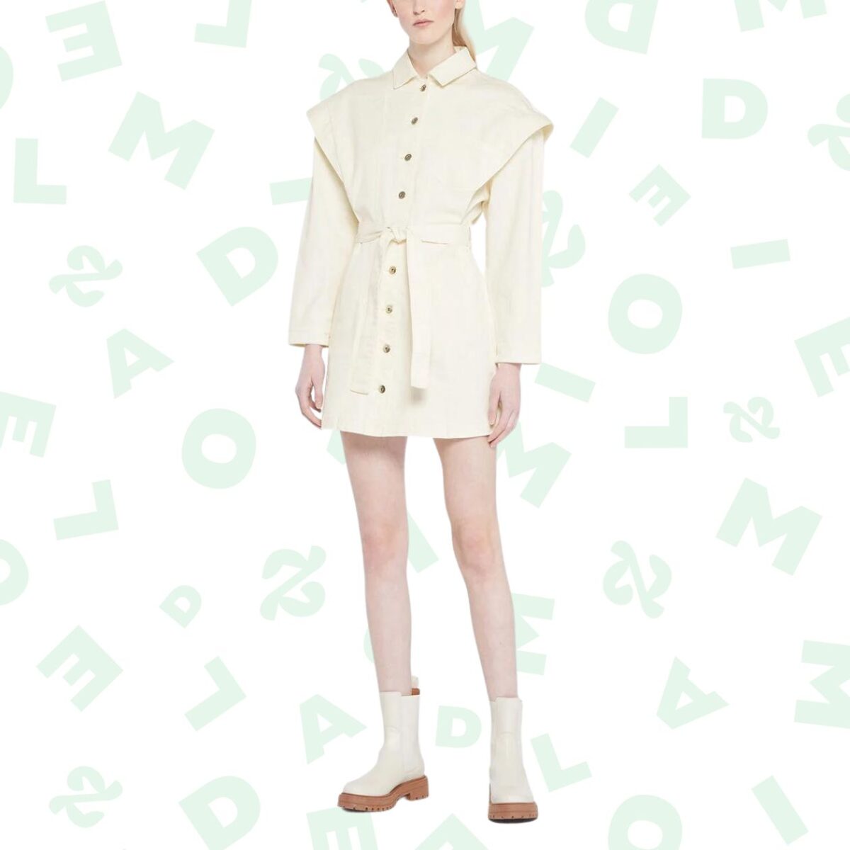 GALERIES LAFAYETTE — Robe courte Patti coton jean GALERIES LAFAYETTE — Robe courte Patti coton jean