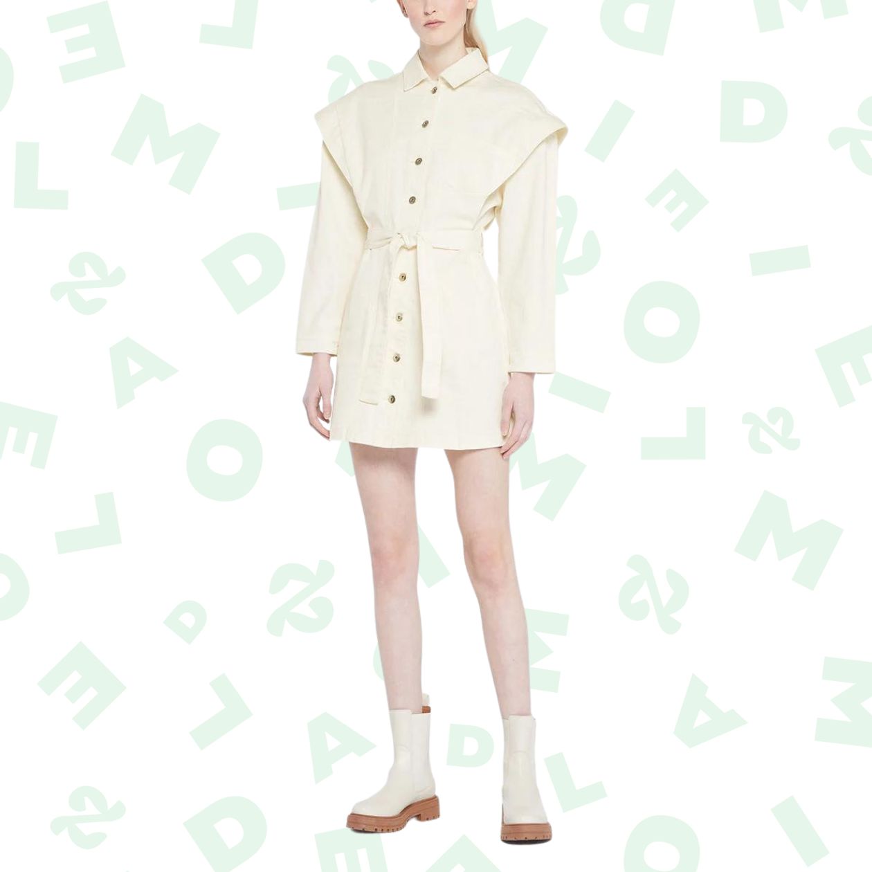 GALERIES LAFAYETTE — Robe courte Patti coton jean GALERIES LAFAYETTE — Robe courte Patti coton jean