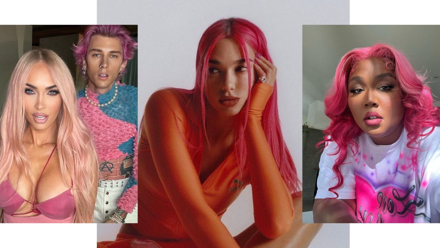 Megan Fox, Machine Gun Kelly, Dua Lipa et Lizzo avec les cheveux rose Barbie Megan Fox, Machine Gun Kelly, Dua Lipa et Lizzo avec les cheveux rose Barbie