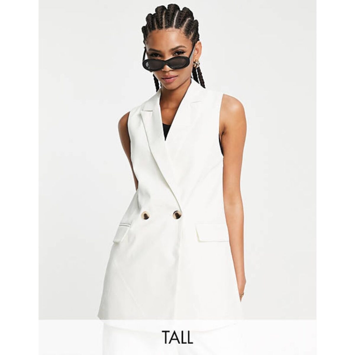 Pieces tall blazer sans manches blanc Pieces tall blazer sans manches blanc