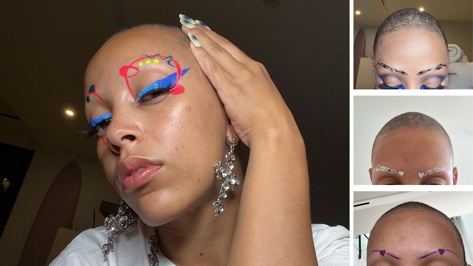 Doja Cat s’amuse à maquiller ses sourcils de façon créative Doja Cat s’amuse à maquiller ses sourcils de façon créative