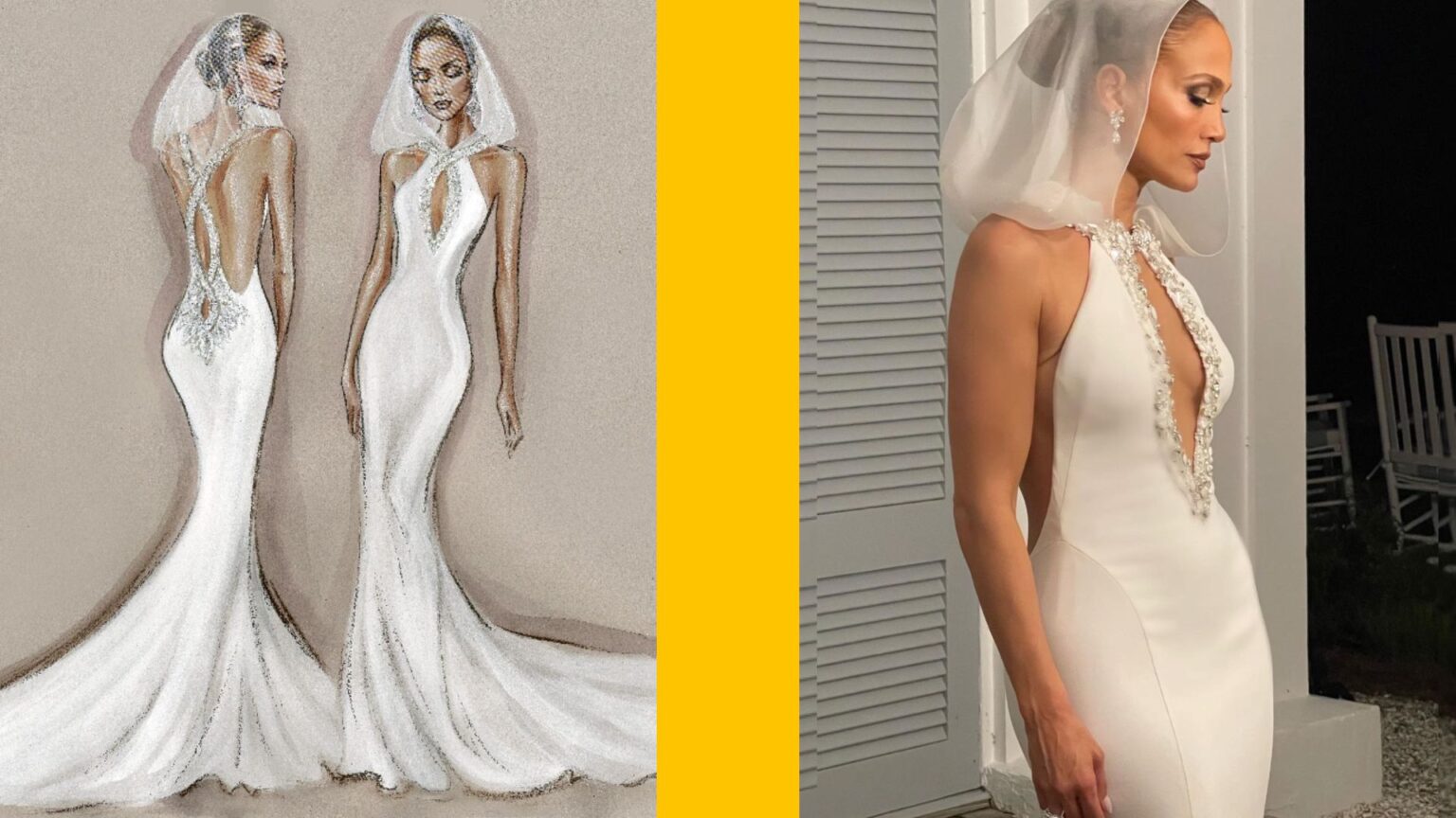 La troisième tenue de Jennifer Lopez jouait la carte de l’entrelacement La troisième tenue de Jennifer Lopez jouait la carte de l’entrelacement