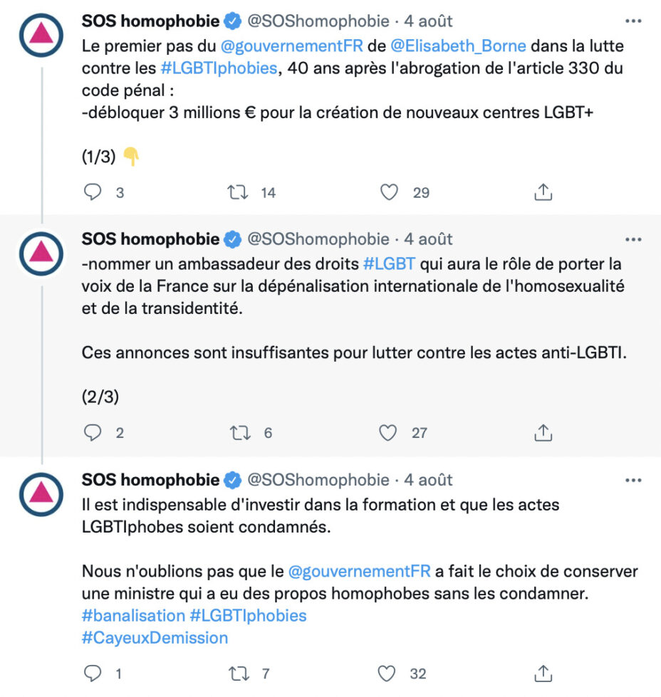 sos homophobie reaction ambassadeur LGBT sos homophobie reaction ambassadeur LGBT