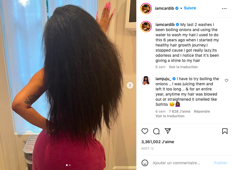 Cardi B swears on onion water to take care of her hair and we’re one step closer to testing it!