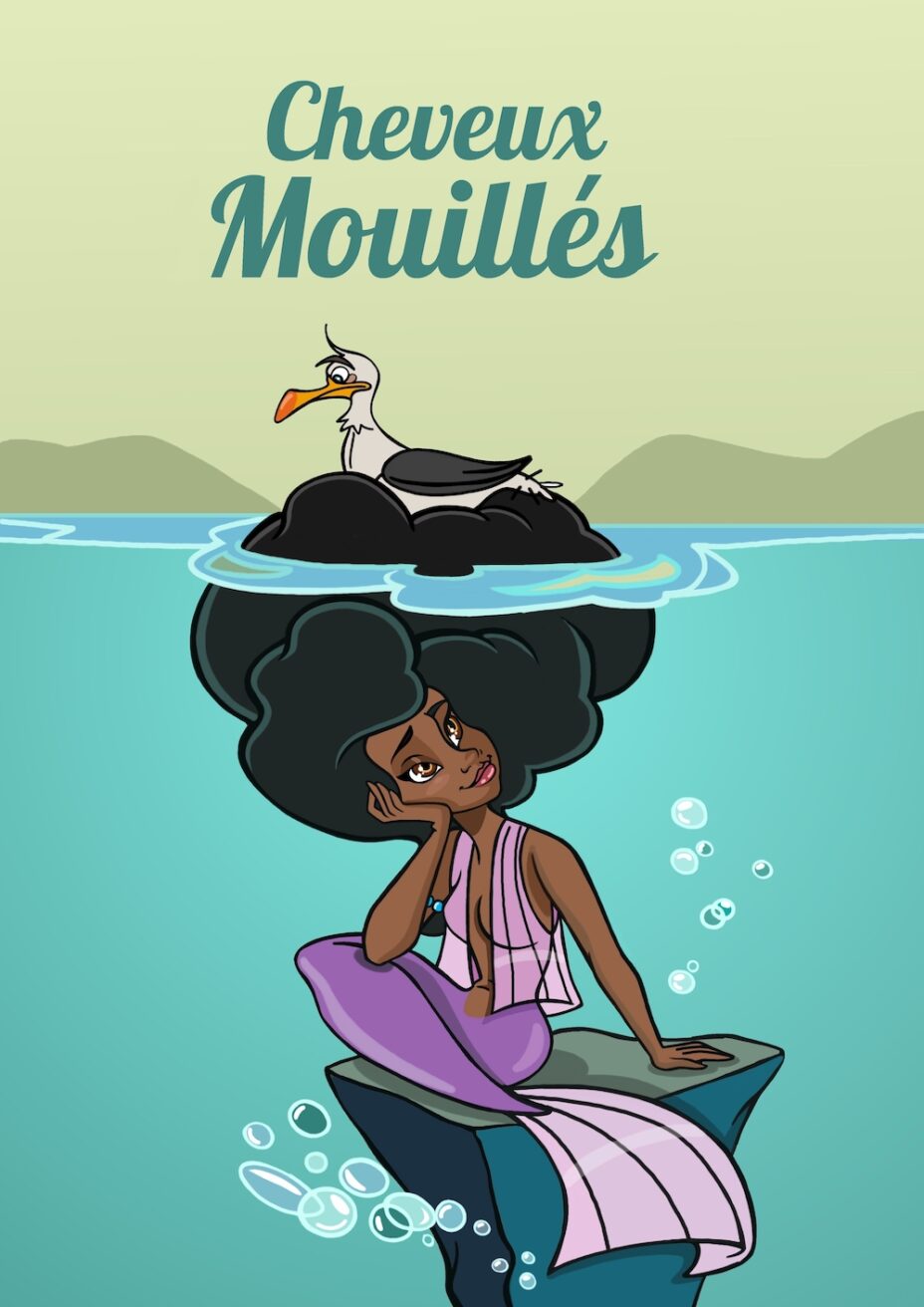 Couverture du livre jeunesse Cheveux mouillés, de Joshua Servier Couverture du livre jeunesse Cheveux mouillés, de Joshua Servier