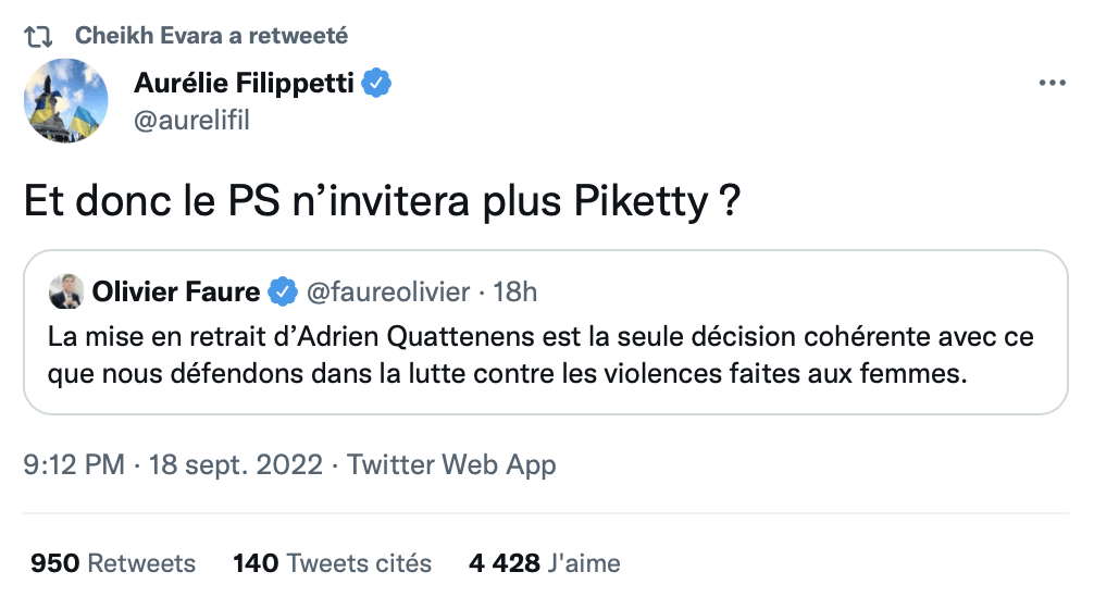 filipetti reaction faure – tweet quatennens