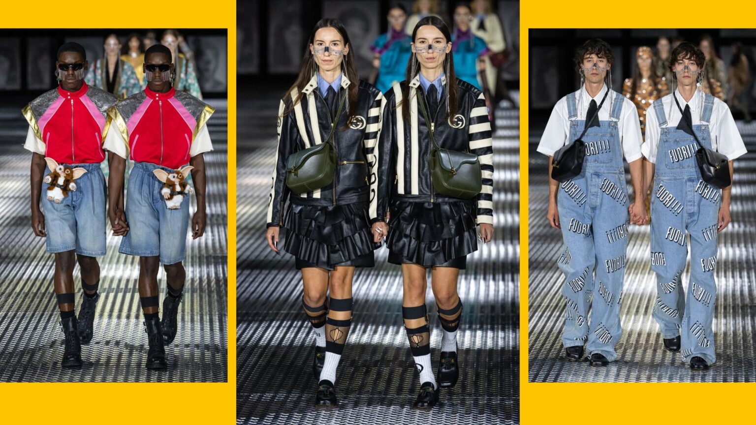 Jumeaux et Gremlins au défilé Gucci printemps-été 2023 Jumeaux et Gremlins au défilé Gucci printemps-été 2023
