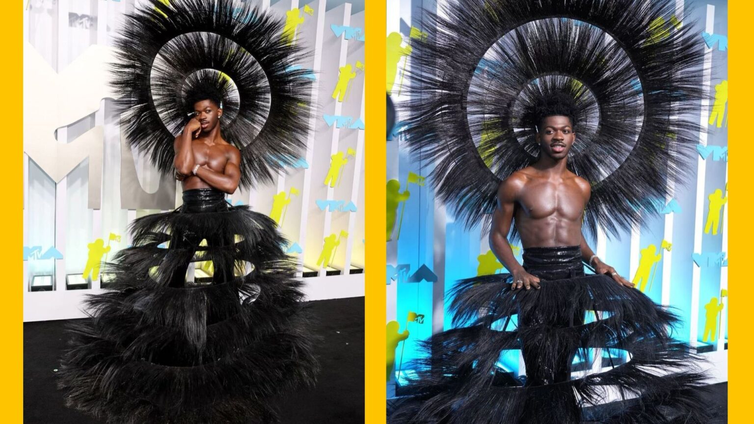 Lil Nas X habillé en Harris Reed aux MTV VMAs le 29 août 2022 Lil Nas X habillé en Harris Reed aux MTV VMAs le 29 août 2022