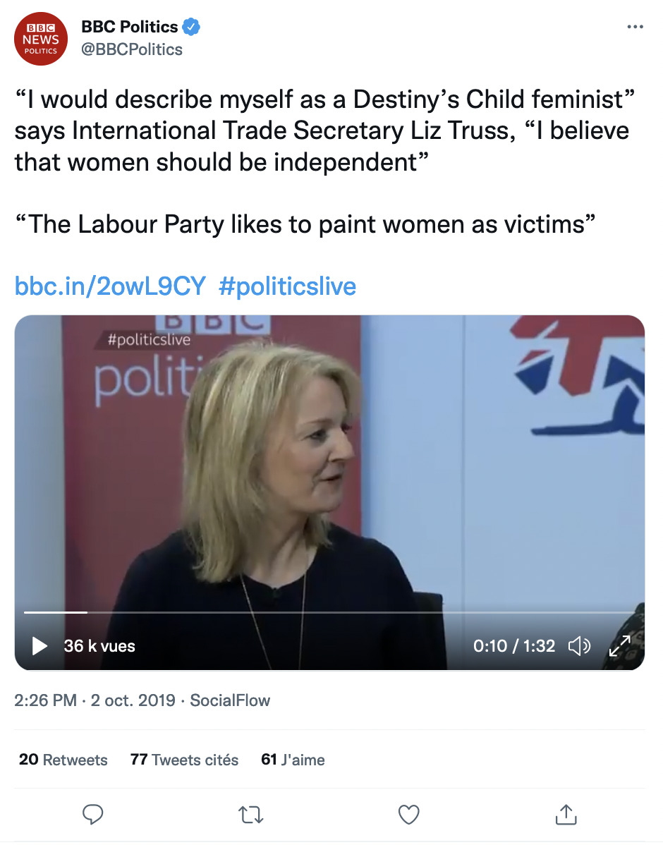 liz truss destiny’s child feminisme